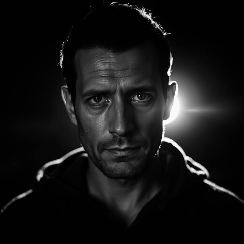 Portrait artistique en noir et blanc