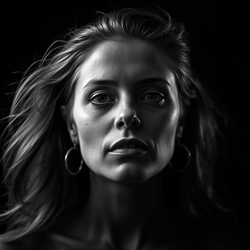 Portrait Artistique en Noir et Blanc